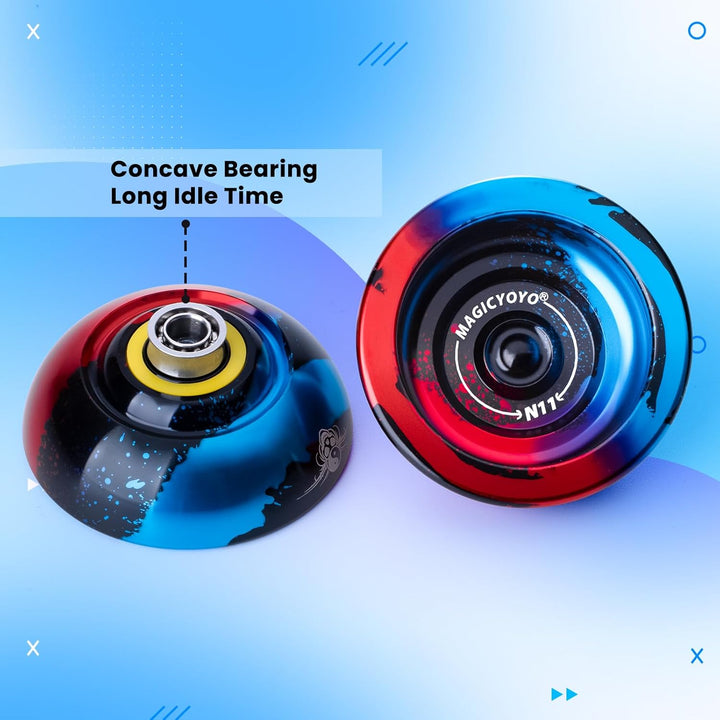 MAGICYOYO JoJo mit Leerlauf und Kugellager, Profi Nicht Reagierender Yoyo N11, Responsive Yoyo für K