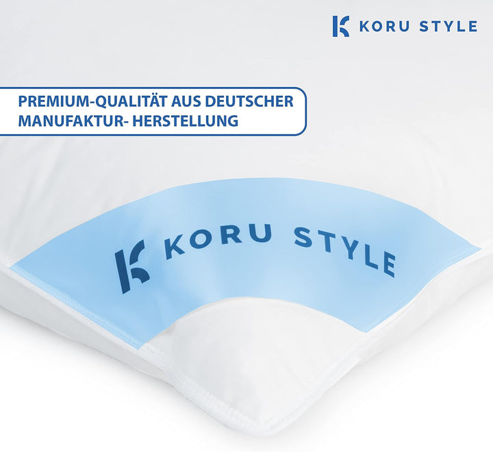 Koru Style Premium 3 Kammer Kopfkissen 40x80 – Grösse 40x80 cm - Federkissen Daunenkissen – Daunen u