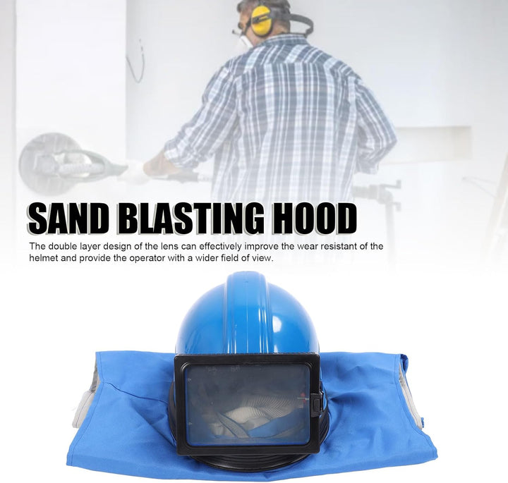 Sandstrahler-Helm mit Doppellagiger Linse, Verstellbare Luftstromkanäle Zum Sandstrahlen, Malen, Sch