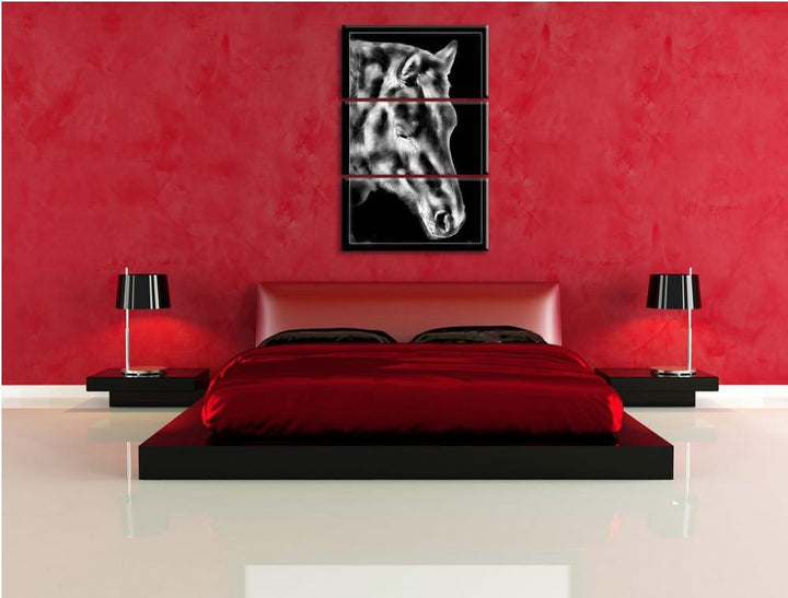 Pixxprint majestätisches Pferd als Leinwandbild/Grösse: 3 Teilig (120x80) cm/Wandbild/Kunstdruck/fer