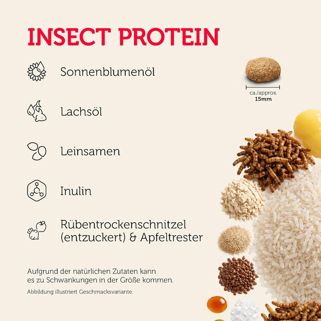 MERA Pure Sensitive Insect Protein Hundefutter, Trockenfutter mit Insekten-Protein für Sensible Hund