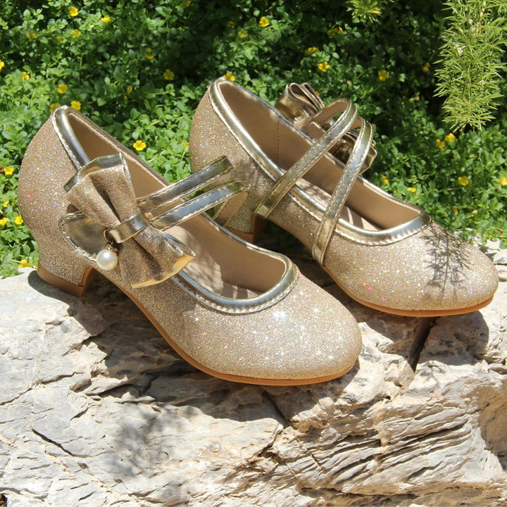 EIGHT KM EKM7018 Mädchen High Heel Kleid Schuhe Mary Jane Prinzessin Hochzeit Pumps Schuhe Glänzend