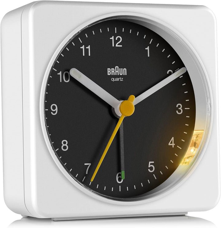 Braun Classic Analog Alarm Clock with Snooze and Light, Quiet Quartz Sweeping Movement, Crescendo Be