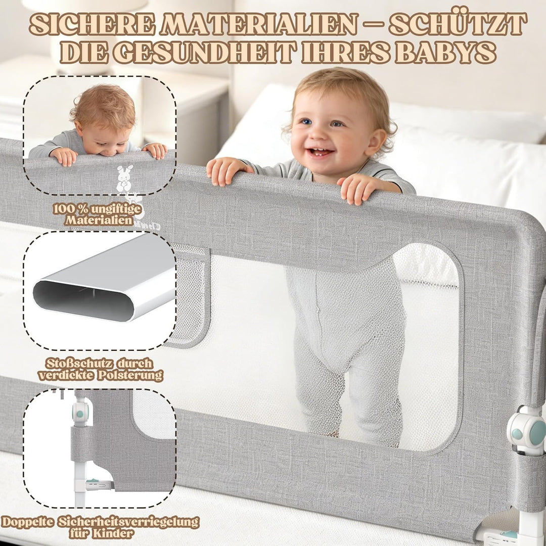 Rausfallschutz Boxspringbett,Rausfallschutz Bett 150cm,Bettschutzgitter für Babys und Kinder,Bettgit
