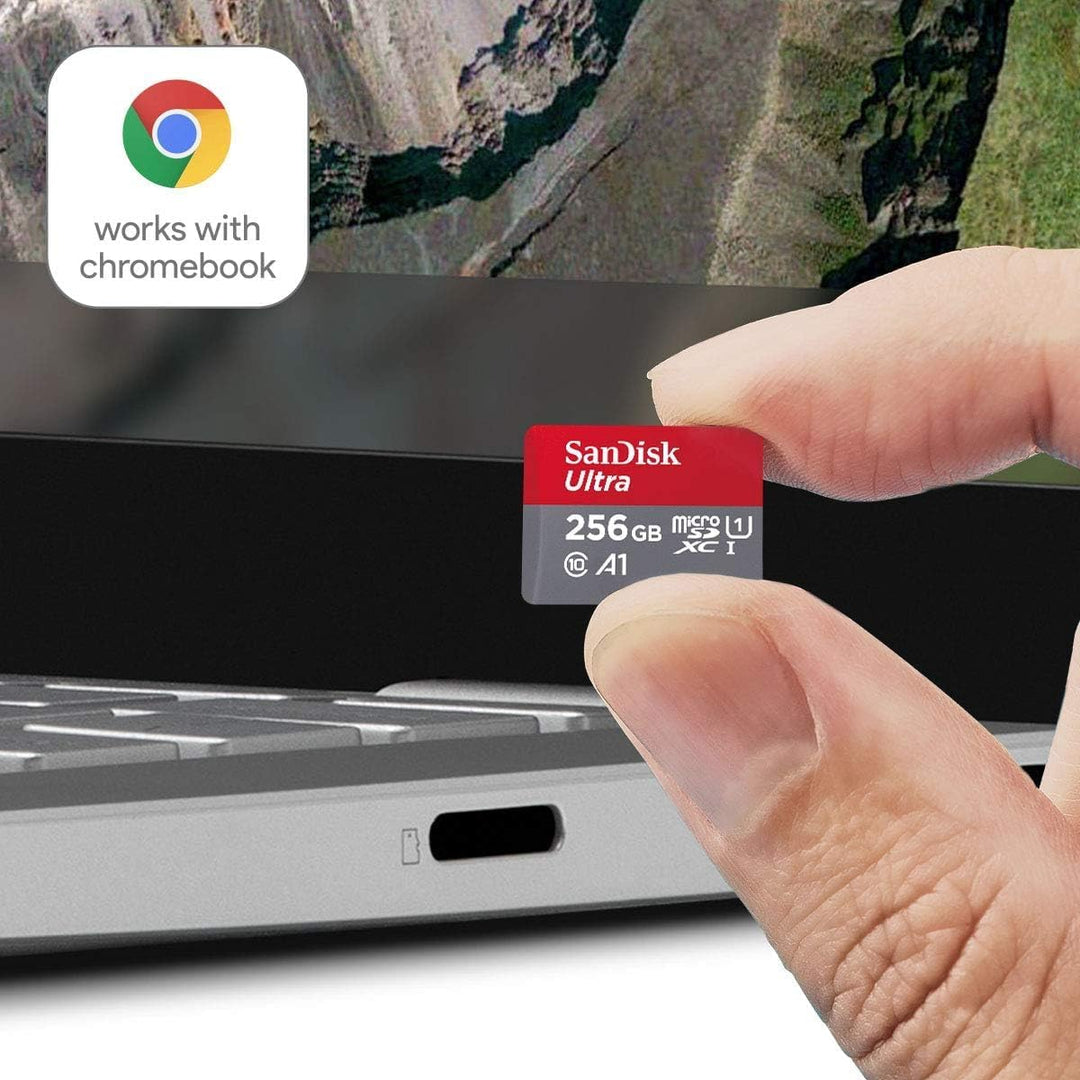SanDisk Ultra 256 GB microSDXC UHS-I-Karte für Chromebook mit SD-Adapter (Für Smartphones und Tablet