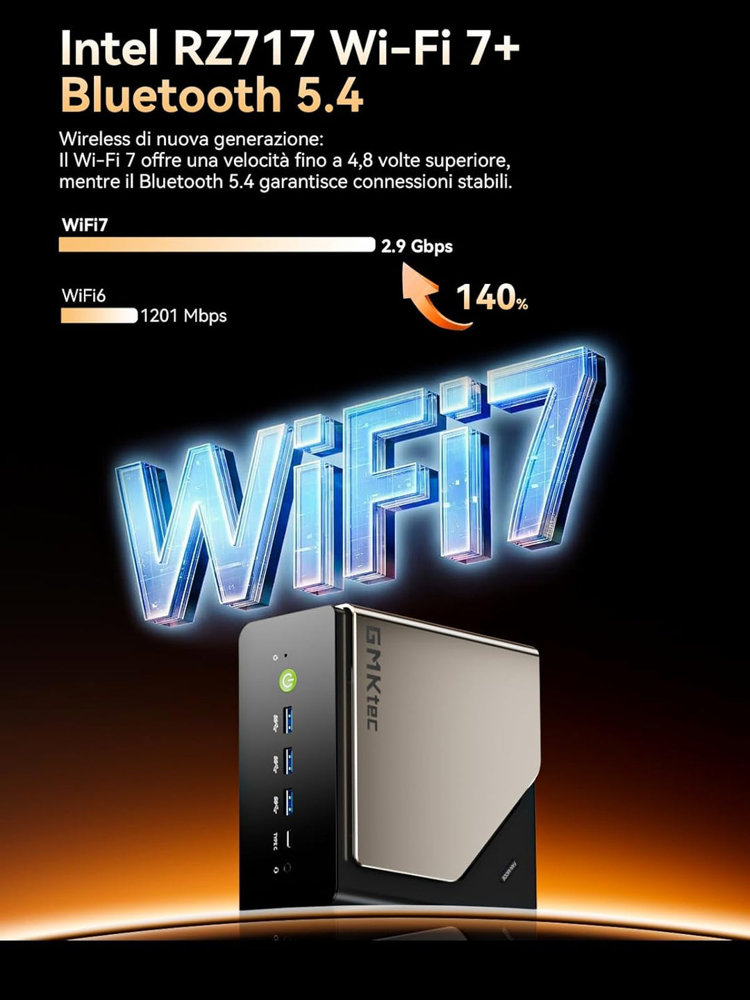 GMKtec EVO-T2S AI Mini PC Core Ultra X7 358H (up to 5.1GHz) Mini Gaming Computers, 64GB LPDDR5X 8533
