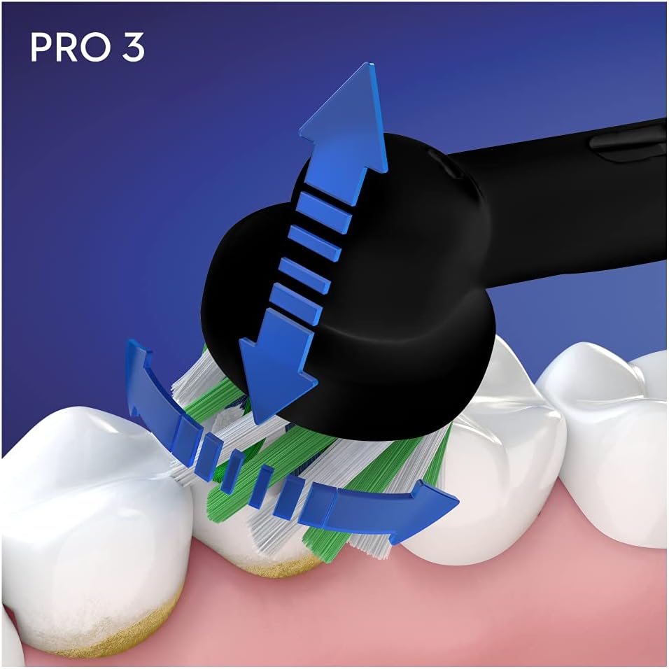 Oral-B Pro 3 3500 Edition mit Reise-Etui, Schwarz, 3 Stück (1er Pack)