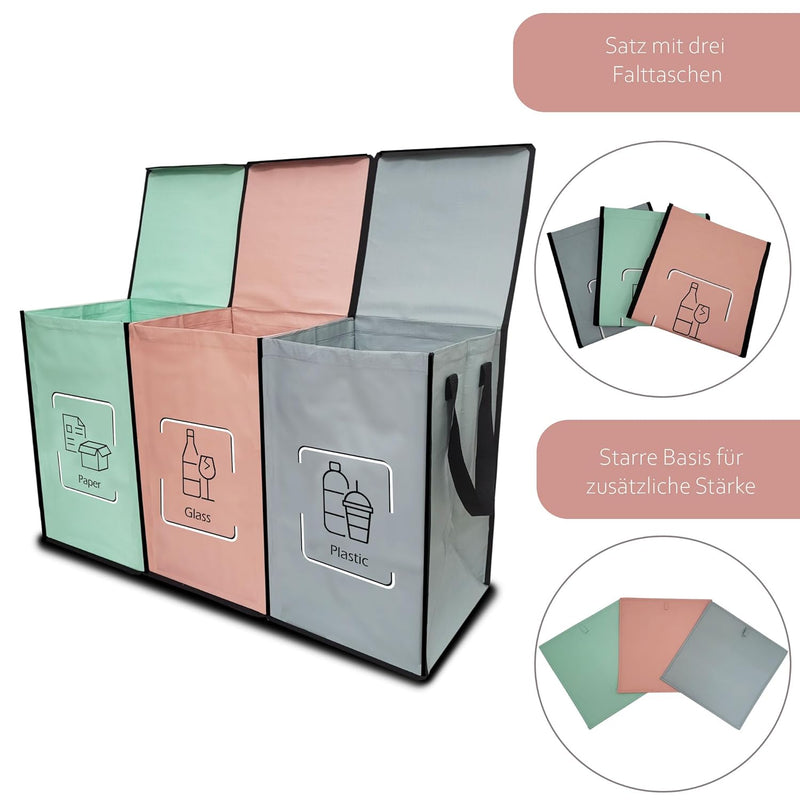 NYIKA Recycling System - Altglas Sammelbehälter - Pfandflaschen Aufbewahrung - Leergut Sammelbehälte