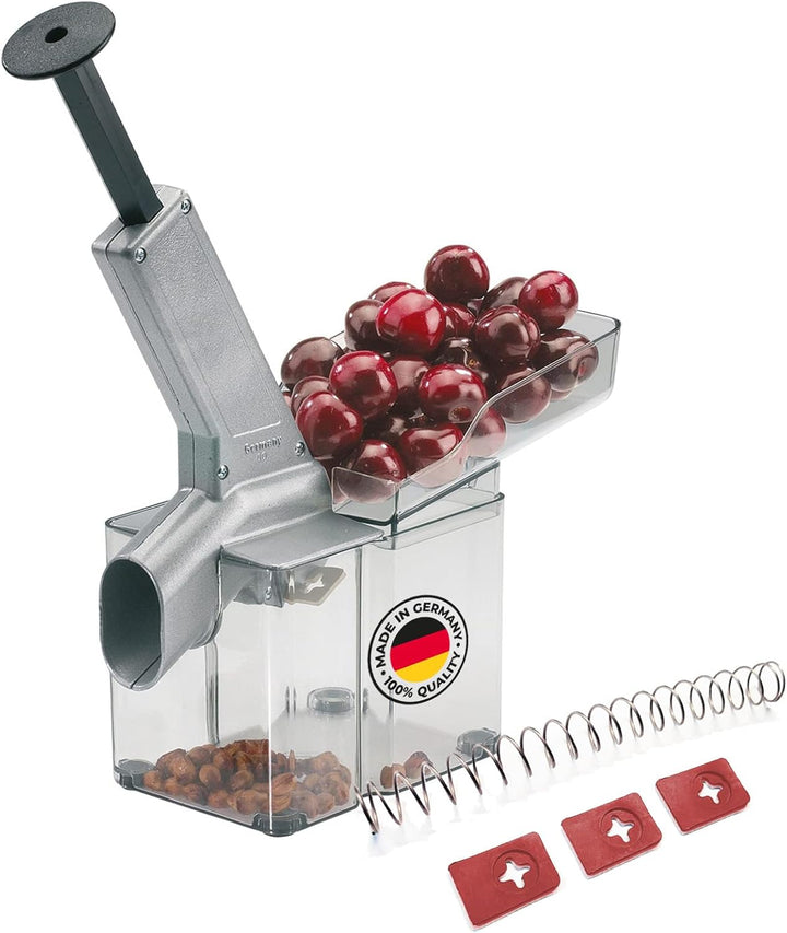 Westmark Kirschenentkerner mit Schütte und grosser Kernkassette, inklusive Verschleissteil-Set 4tlg.