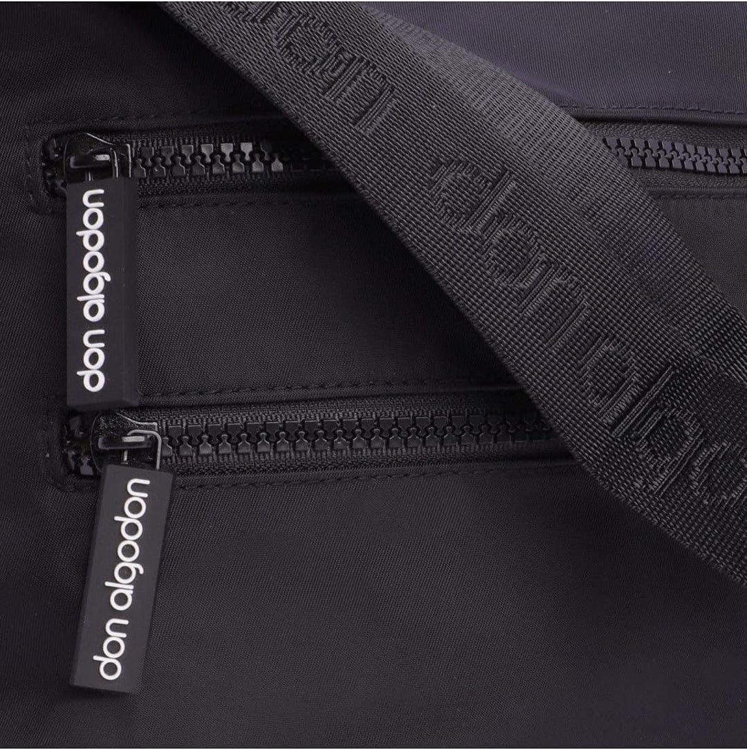 DON ALGODON Damen Zita Umhängetaschen, 30 x 9.5 x 19 cm Schwarz, Schwarz