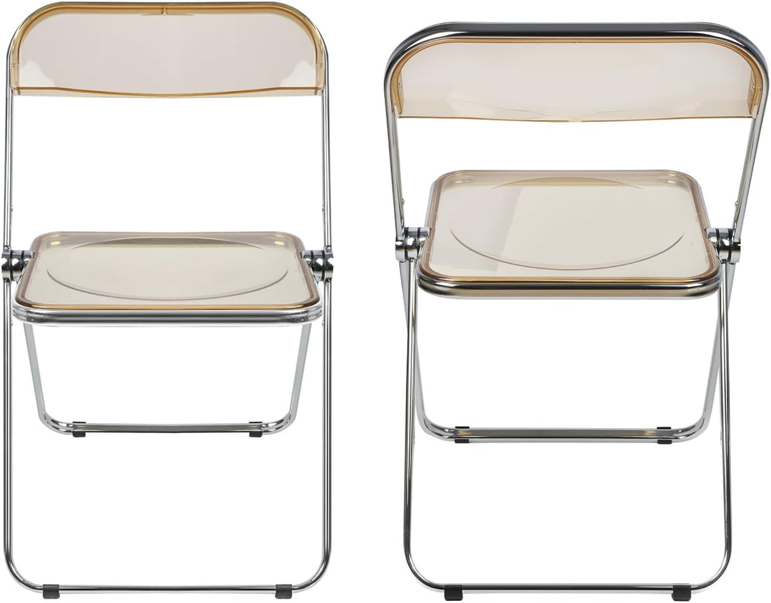 Homewell Esszimmerstühle 1er set, Alek-Klappstühle mit Chromrahmen Stilvoll, Luxus Transparenter Kla