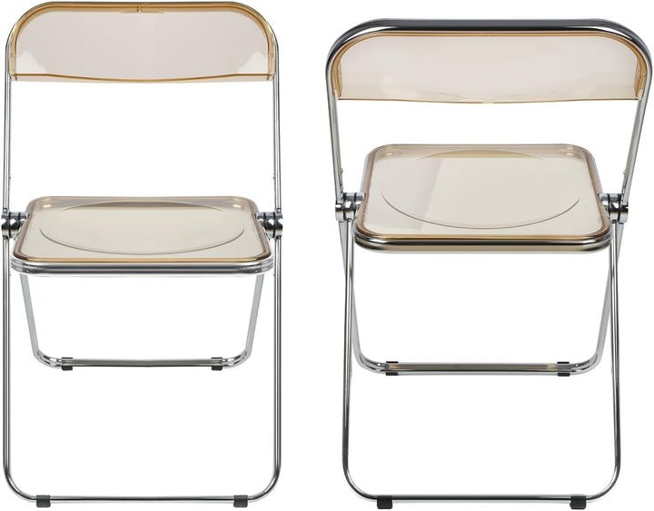 Homewell Esszimmerstühle 1er set, Alek-Klappstühle mit Chromrahmen Stilvoll, Luxus Transparenter Kla