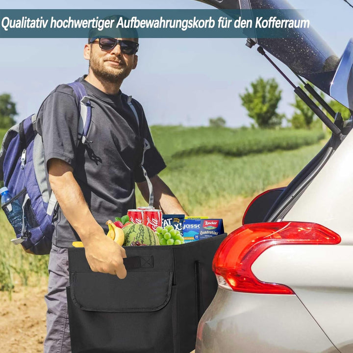 48L Einkaufskorb Faltbar – Stabiler Korb Einkaufen mit Verstärktem Boden – Einkaufstasche Gross Pick