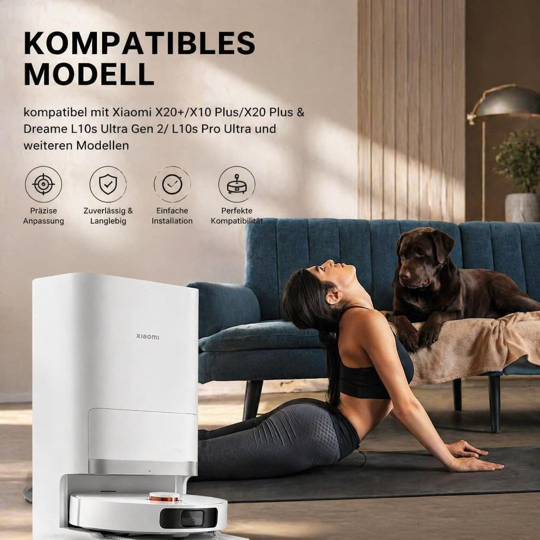 21 Stück Zubehörset für Xiaomi Robot Vacuum X20+ / X10+ Saugroboter, Ersatzteile 1 Hauptbürste 6 Sta