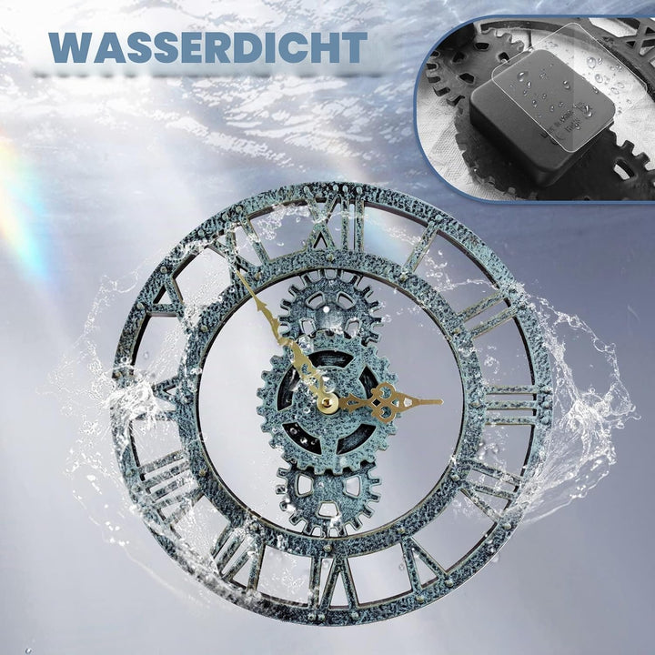 Taodyans Outdoor Wanduhr 30 cm Vintage Garten Wanduhr Wasserdicht Retro Aussenbereich Wanduhr Küche