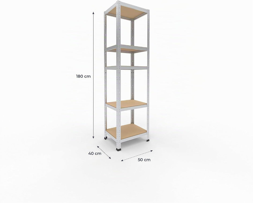 shelfplaza® 180x50x40cm Home Schwerlastregal verzinkt/Metallregal mit 5 Böden/Kellerregal Metall, Ga