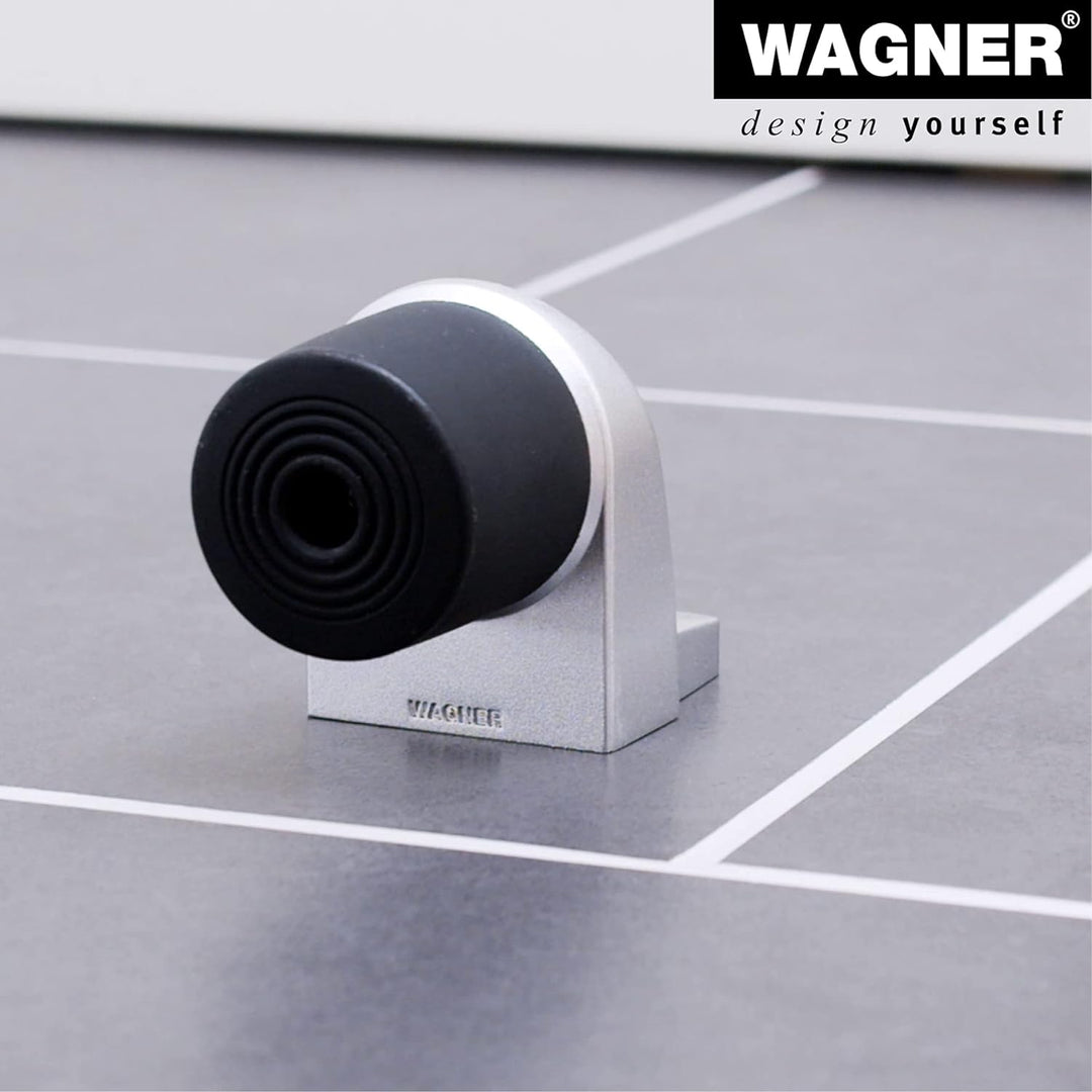 WAGNER Bodentürstopper BACK DOOR - 95 x 50 x 70 mm, Zinkdruckguss in Aluminium-Optik, Puffer thermop