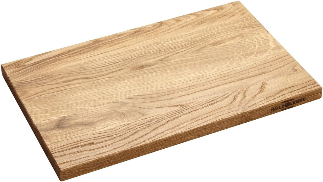 Holzschneidebrett rechteckig Eichenholz, Schneidebrett für die Küche, aus robuster Eiche, mit Saftri