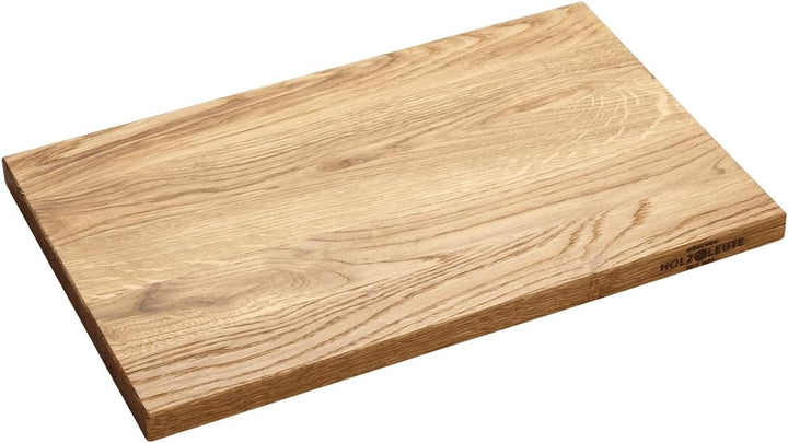Holzschneidebrett rechteckig Eichenholz, Schneidebrett für die Küche, aus robuster Eiche, mit Saftri