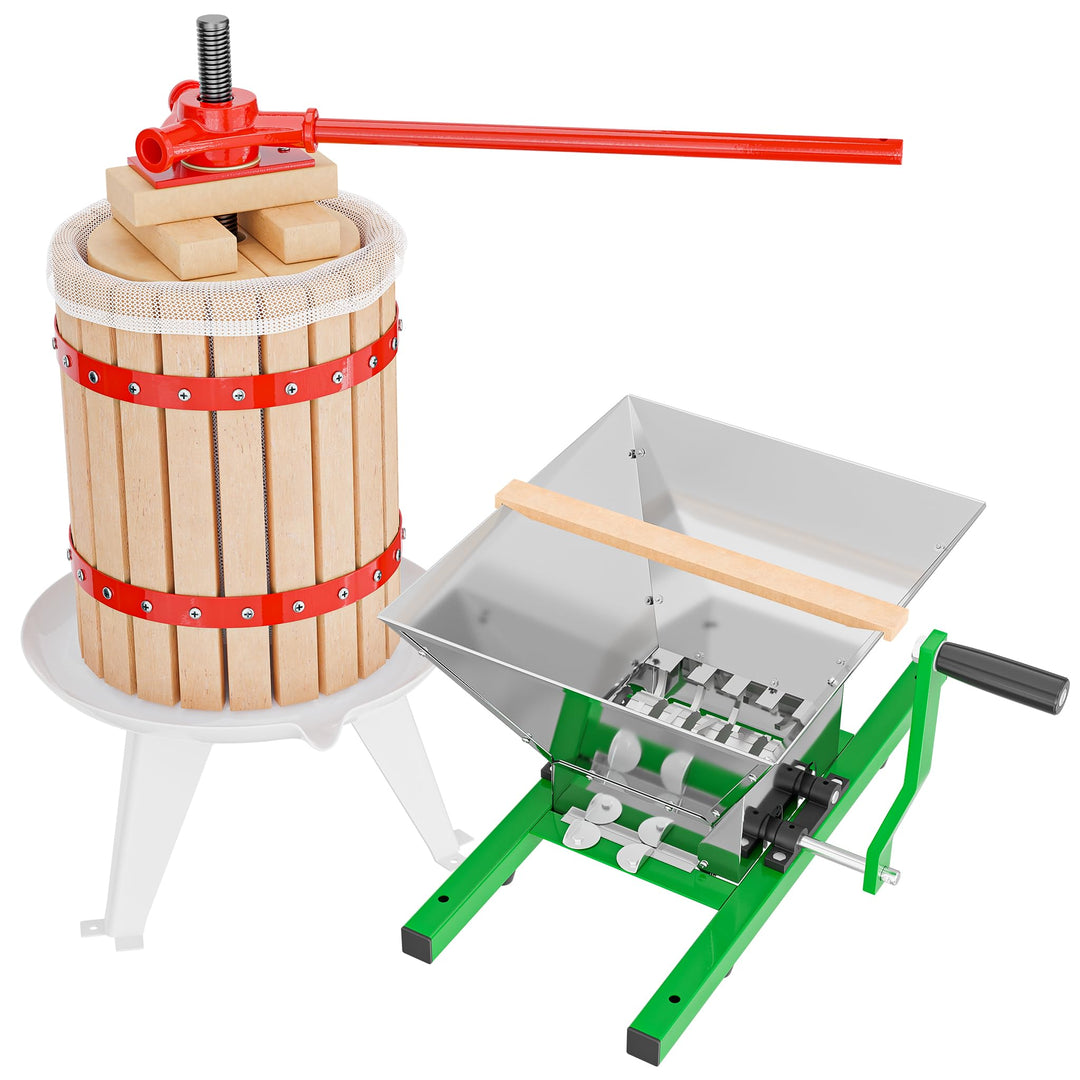 Wiltec Obstpresse 18l inkl Presstuch und Obstmühle 7l zur Maischeherstellung