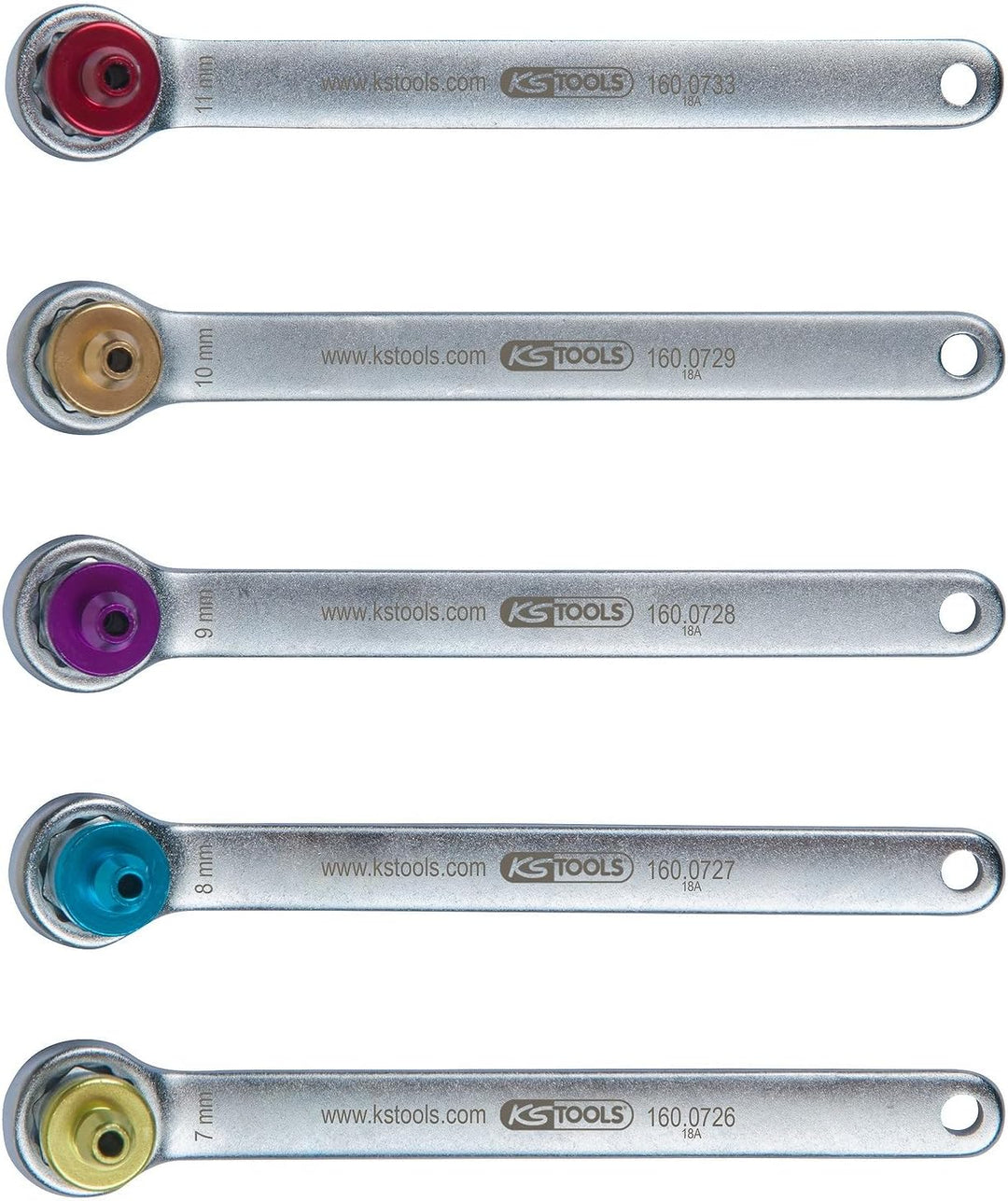 KS Tools 160.0725 Bremsen-Entlüftungsschlüssel-Satz, 6-teilig