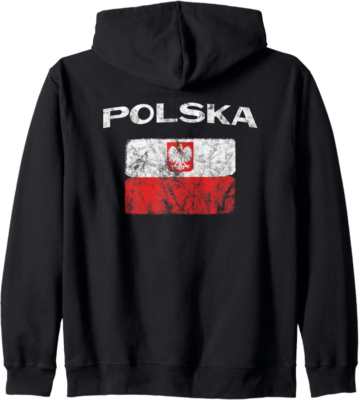 Polska (Vintage) – Polnische Flagge Kapuzenjacke