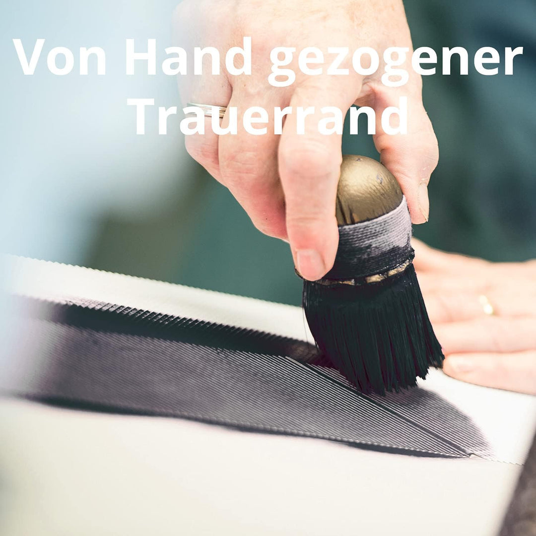 100x Trauerpapier Sets DIN A4 mit gefütterten Umschlägen - handgemachter schwarzer Rand - Briefpapie