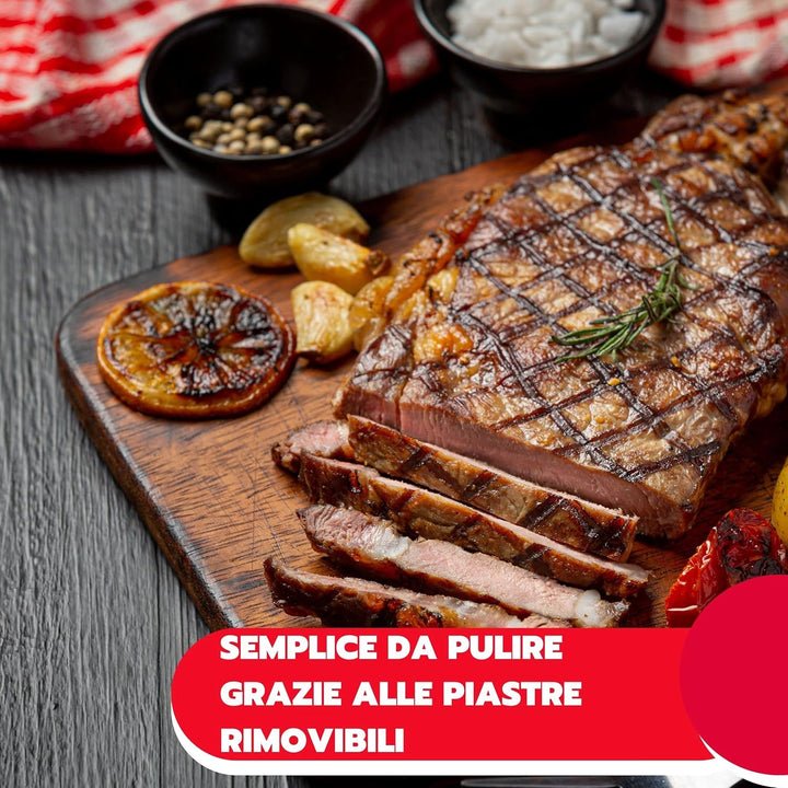 ARDES - Professionelles elektrisches Grillgerät 1800W Elektrischer Kontaktgrill für Brötchen mit 5 T
