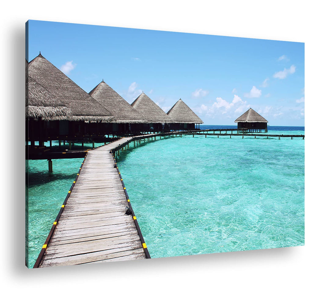 deyoli Paradis am Meer im Format: 80x60 als Leinwandbild, Motiv fertig gerahmt auf Echtholzrahmen, H