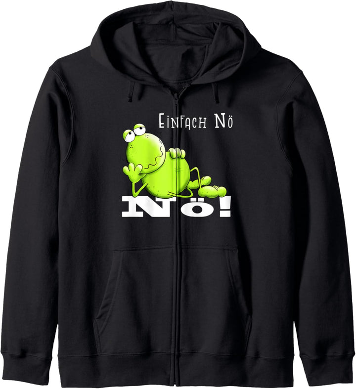 Statement Frosch I Nö Fun I Nein Faultier Faulenzer Design Kapuzenjacke