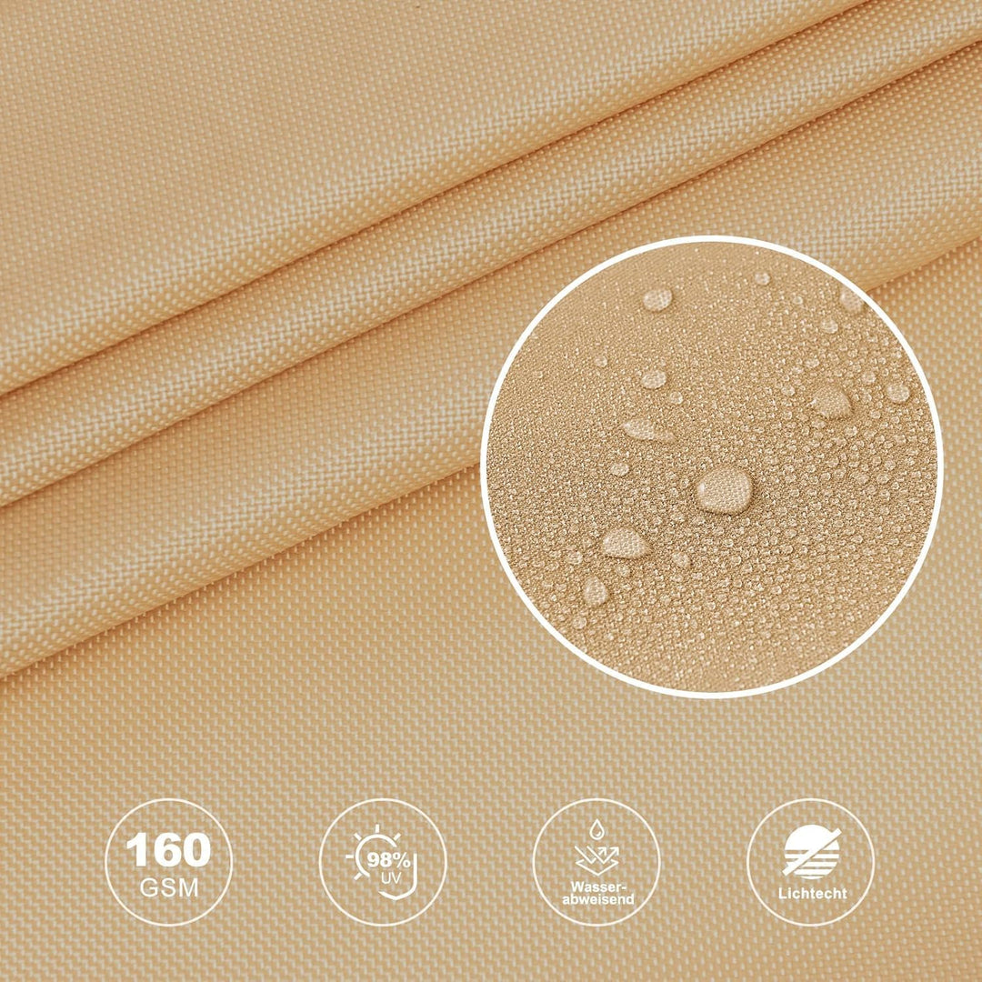 HAIKUS Sonnensegel Wasserdicht Rechteckig 4x4m Sonnenschutz Wasserabweisend Premium PES Polyester mi