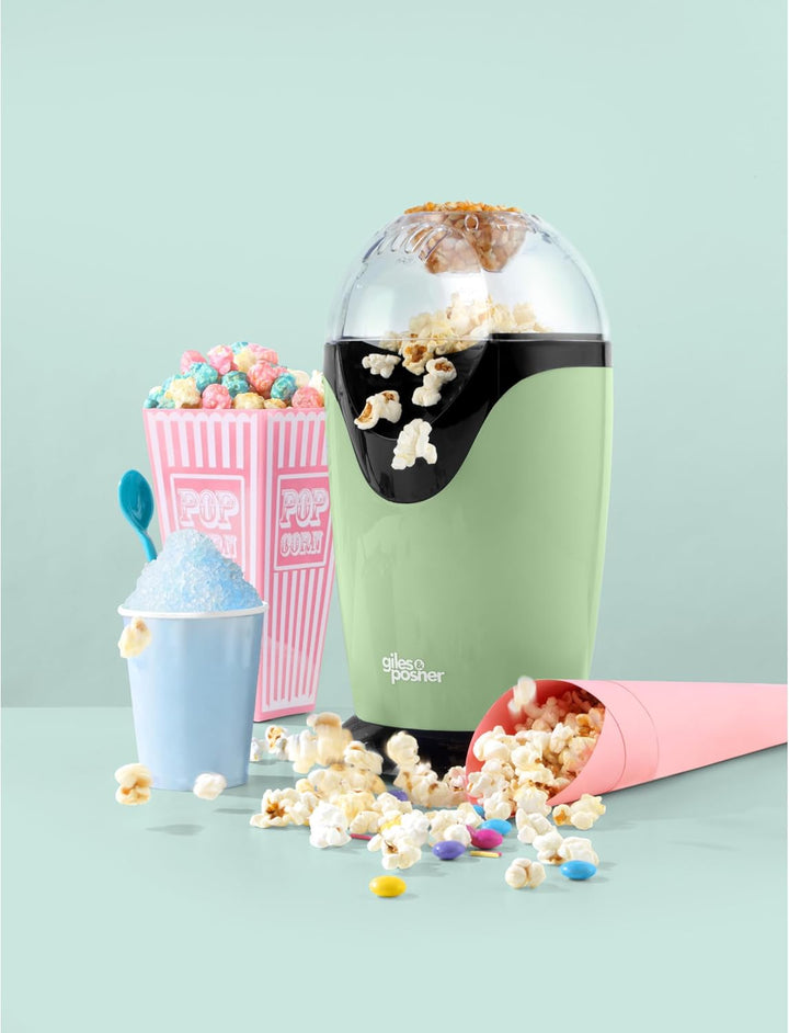 Giles & Posner Elektrische Popcornmaschine - Heissluftzirkulation, 3-Minuten-Schnellpoppung, Gesunde