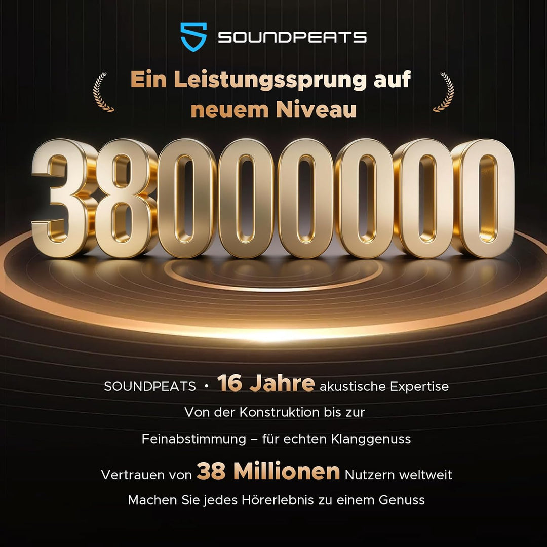 SoundPEATS UU2 Open-Ear Clip Bluetooth-Kopfhörer, Schwarz | 12mm Titan-Membran, LDAC Hi-Res, 42 Std.