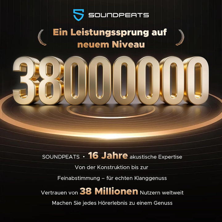 SoundPEATS UU2 Open-Ear Clip Bluetooth-Kopfhörer, Schwarz | 12mm Titan-Membran, LDAC Hi-Res, 42 Std.