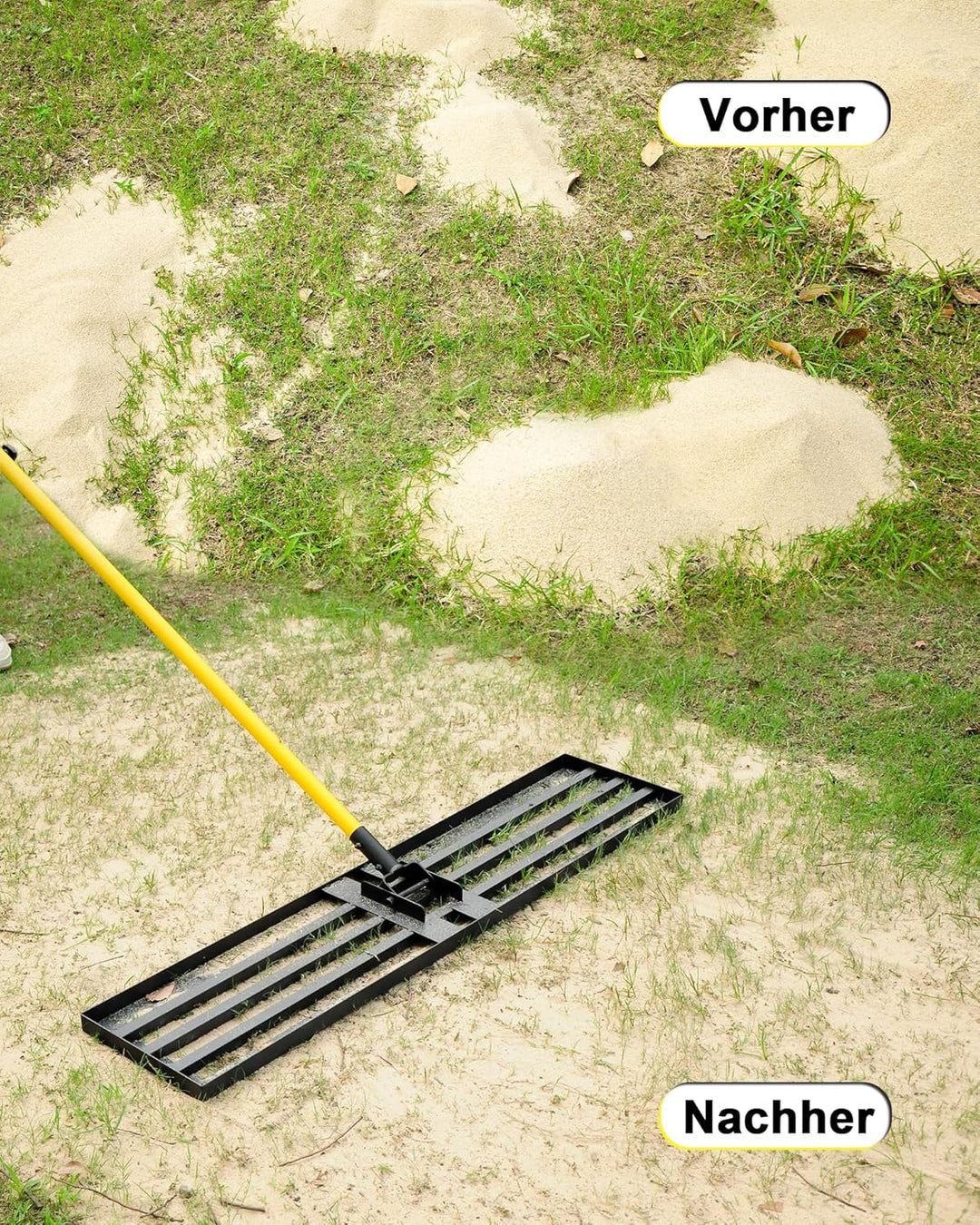 Rasen-Nivellierungsrechen, 2,13m, 76 x 25cm, Nivellierwerkzeug, robust, müheloses Rasen-Nivellierwer