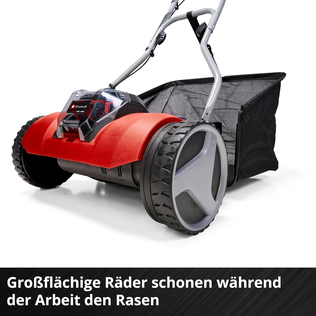 Einhell Akku-Rasenmäher GE-HM 18/38 Li - Solo Power X-Change (Li-ion, 18V, kugelgelagerte Mähspindel