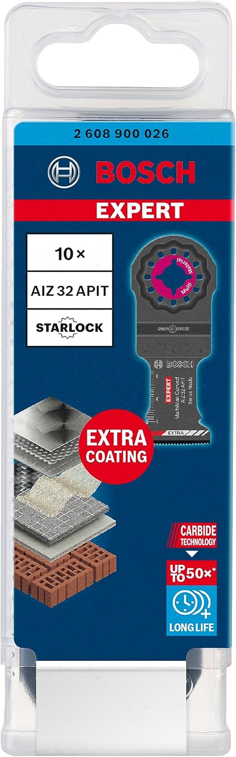 Bosch Professional 5x Sägeblatt Expert MultiMax AIZ 32 APIT (für Edelstahlbleche, Breite 32 mm, Zube