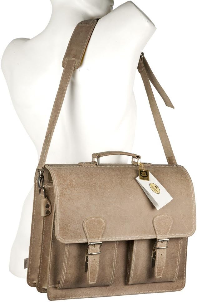Klassische Aktentasche Lehrertasche aus Leder, für Damen und Herren, in verschiedenen Farben, 600 He