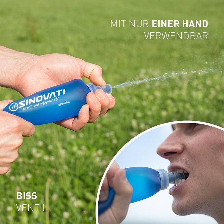 SINOVATI® TPU Faltbare Trinkflaschen, Soft Flask, Wasserflasche BPA-Frei Sportflasche für Trinkrucks