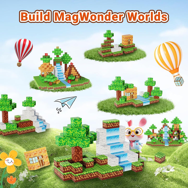 Magnetische Bausteine [100PCS 2.5cm] Bauen Mine Magnete Welt Set für Kinder Montessori Kreative Spie