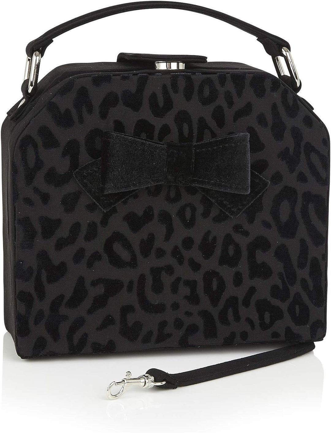 Ruby Shoo Damen Handtasche Sante Fe Flock Leopard Bow Tasche Schwarz, Schwarz