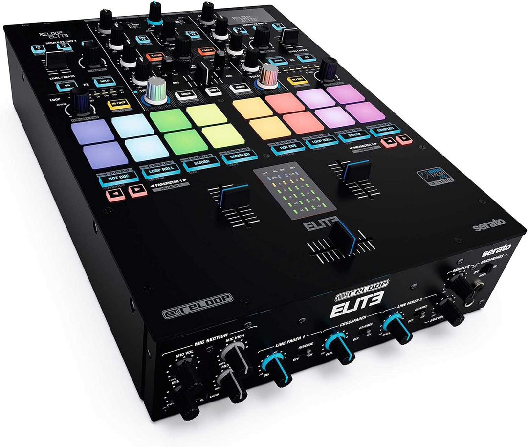 Reloop ELITE Professioneller DVS Performance Mixer für Serato DJ Pro, 16 grosse, anschlagsdynamische