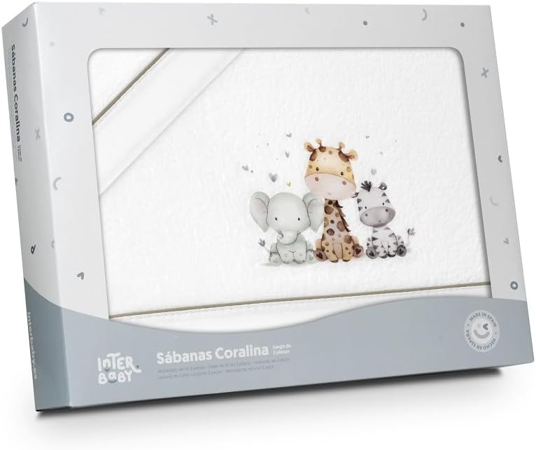 Interbaby - Bettwäsche-Set für Kinderbett, 50 x 80 cm, Baby - Winter-Bettwäsche aus Coralina-Stoff -