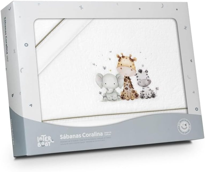 Interbaby - Bettwäsche-Set für Kinderbett, 50 x 80 cm, Baby - Winter-Bettwäsche aus Coralina-Stoff -