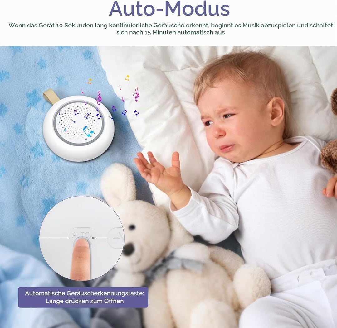 White Noise Machine Baby, Enschlafhilfe babys mit 24 Beruhigende Klänge &amp; 3 Helligkeit Warmweisse Na