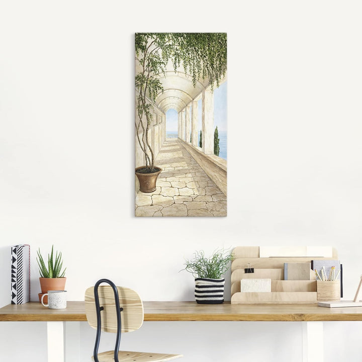 ARTLAND Wanddeko Leinwand Bilder Wandbild Architektur Gebäude Sehenswürdigkeiten Malerei Creme A5VL