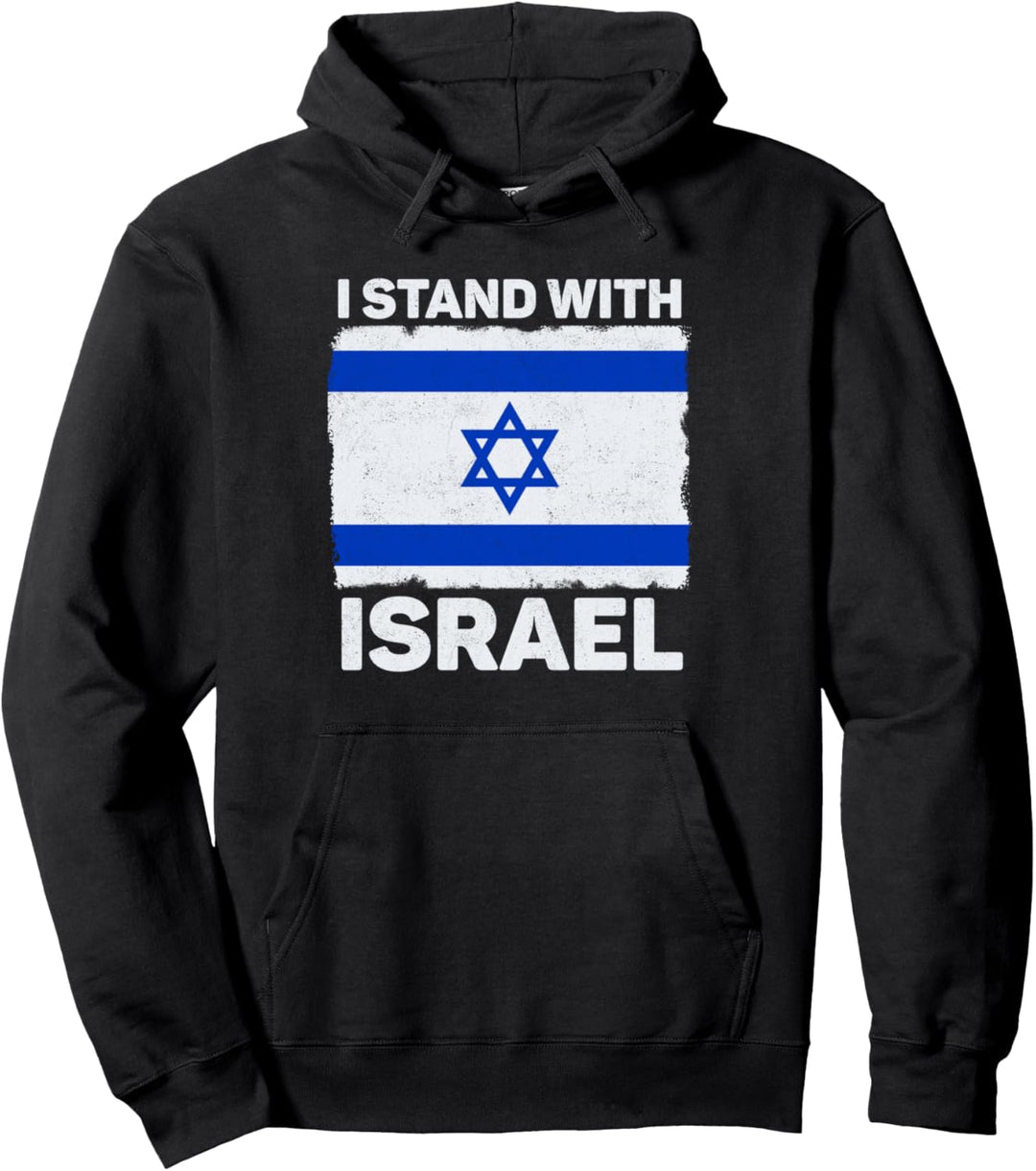 I Stand With Israel Israel Flagge Patriotisches Israel Pullover Hoodie