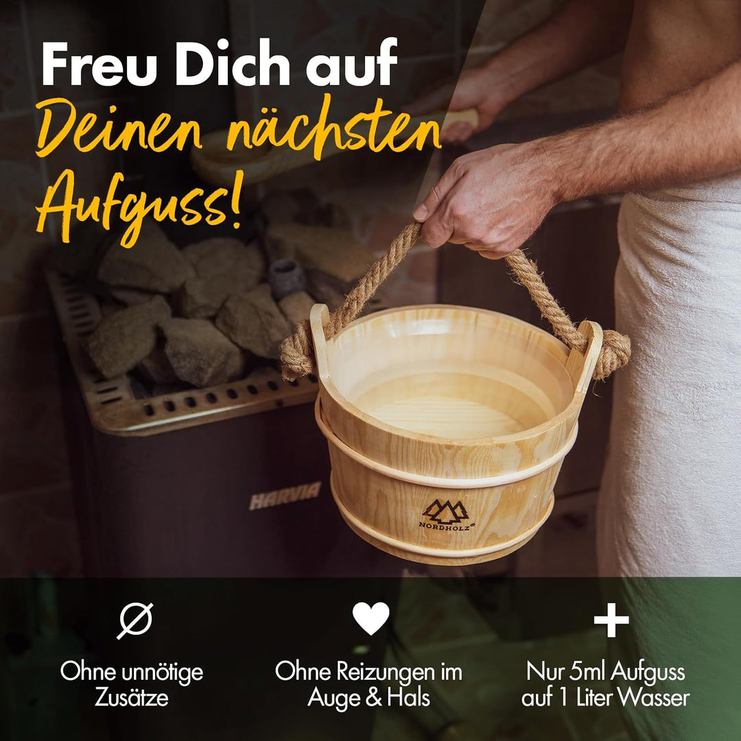 Saunaaufguss Set - [5x100ml Finnische Reise] besonderes &amp; natürliches Sauna Aufgussmittel - intensiv