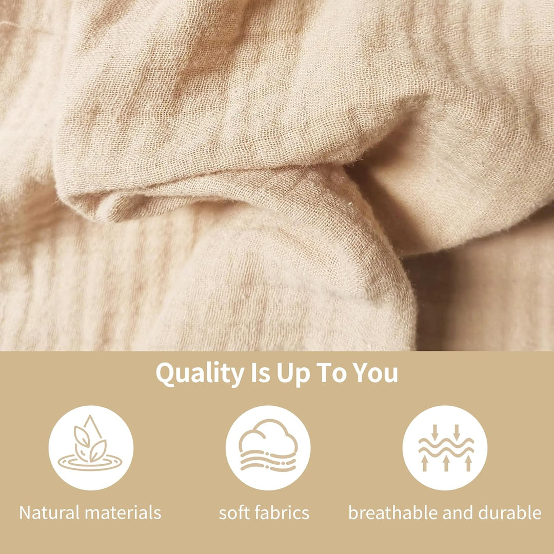 Home Bettbezug mit Goldener Applikation, handgefertigt aus 100% Baumwoll-Musselin, Stoffhimmel für d