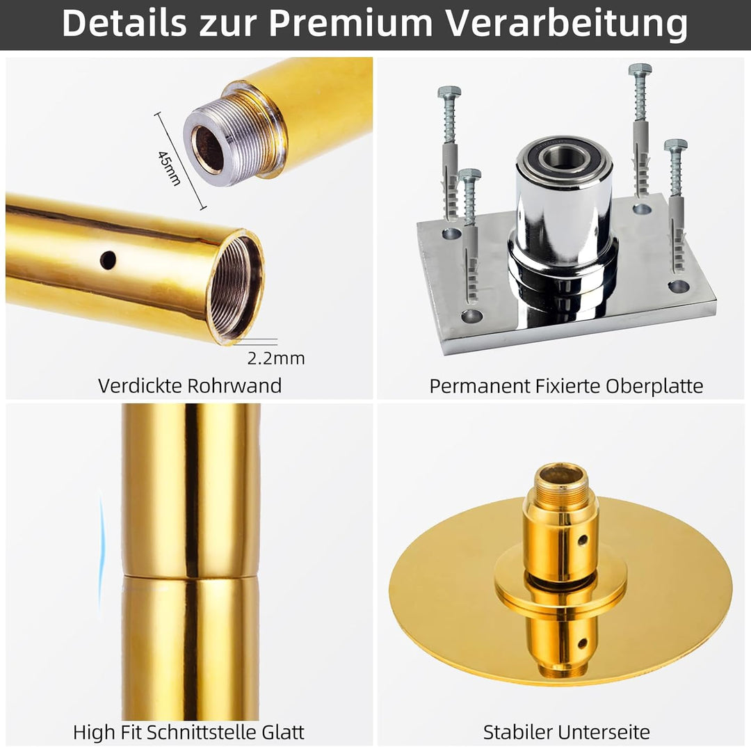 PRIOR FITNESS Permanente Tanzstange mit Fester Platte Tanzstange für Zuhause Tanzstange mit Deckenha